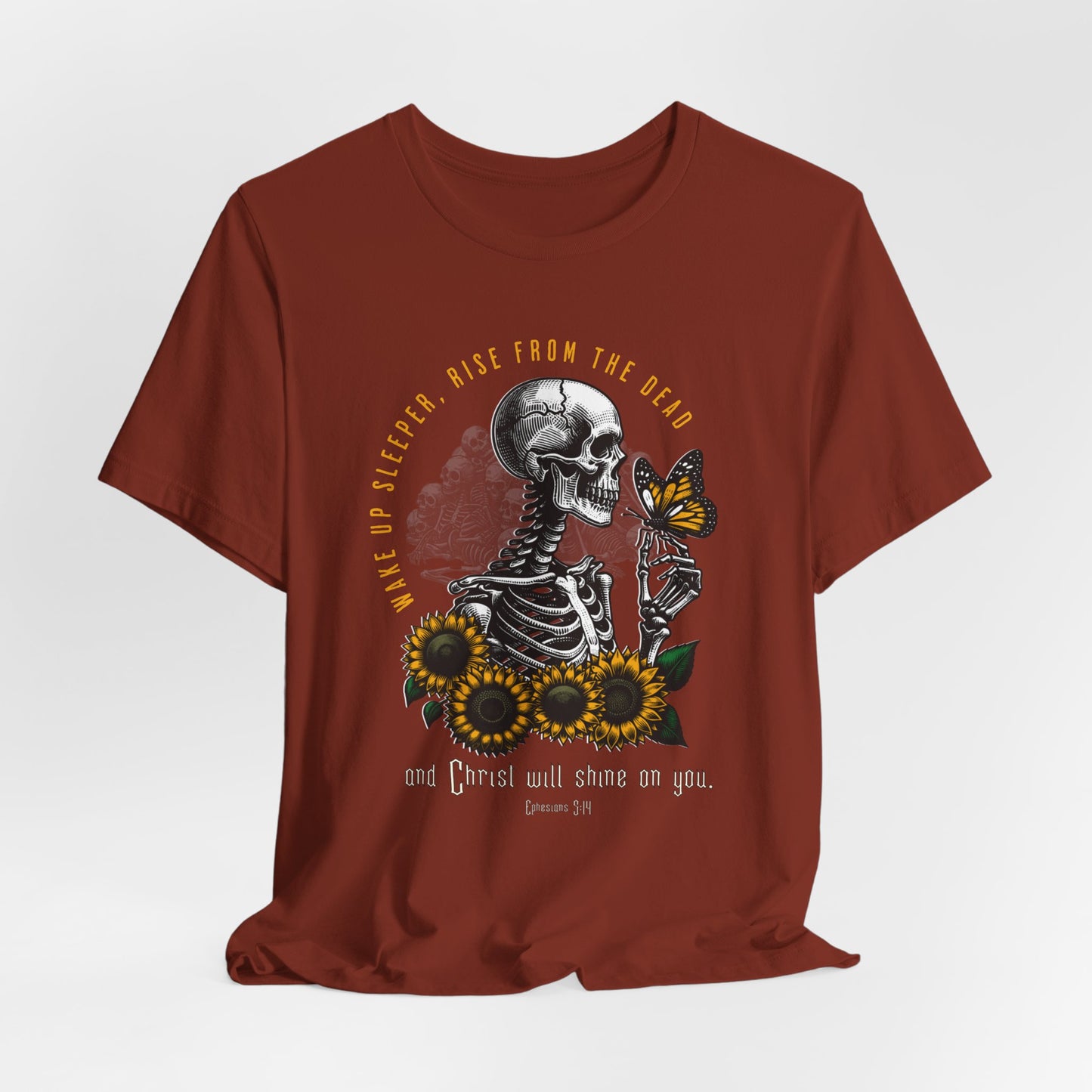 Wake Up Sleeper, Rise from the Dead - Christian Floral Graphic Tee