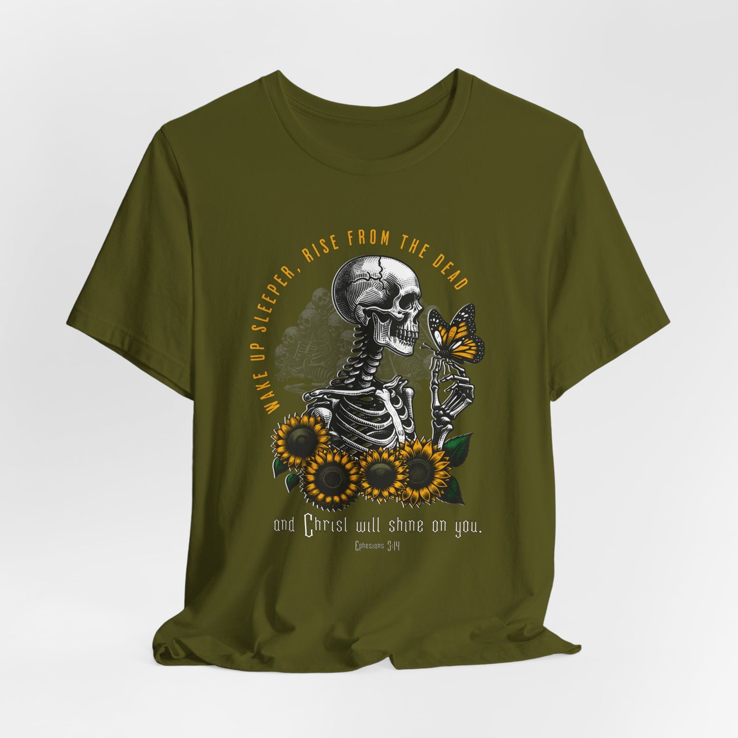 Wake Up Sleeper, Rise from the Dead - Christian Floral Graphic Tee