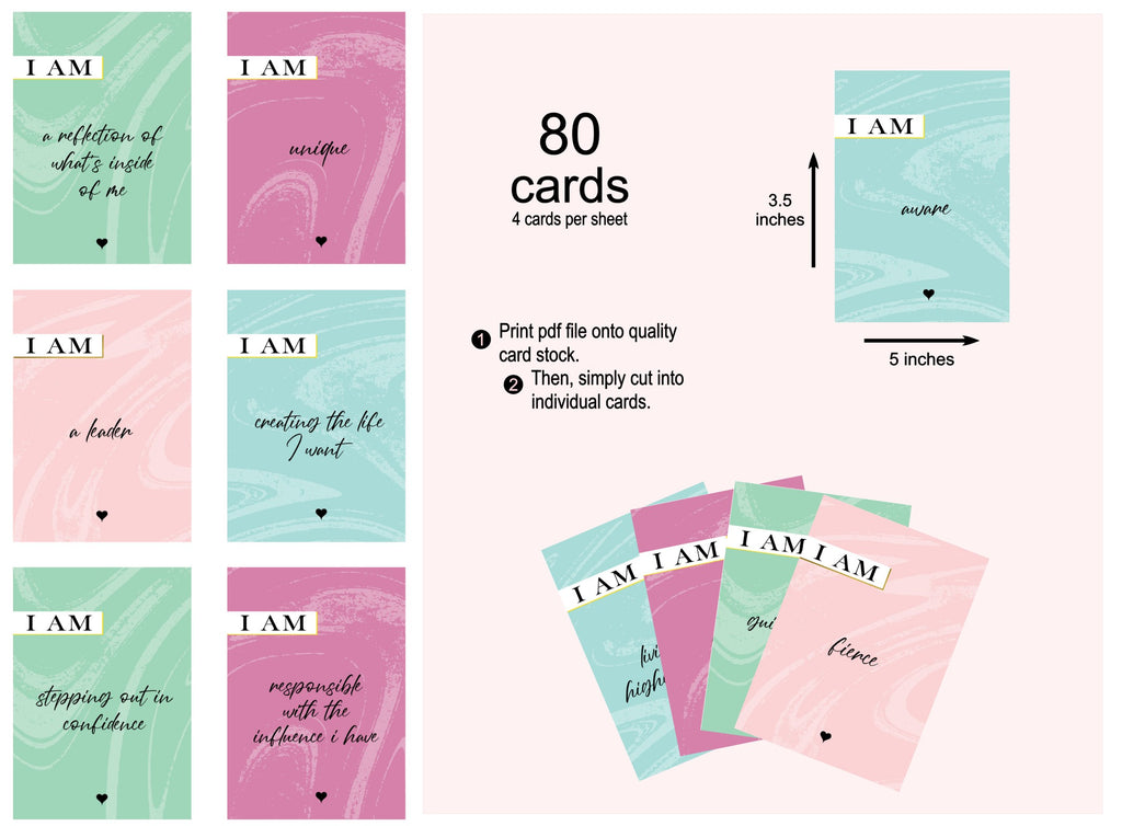 Affirmation Cards - instant download