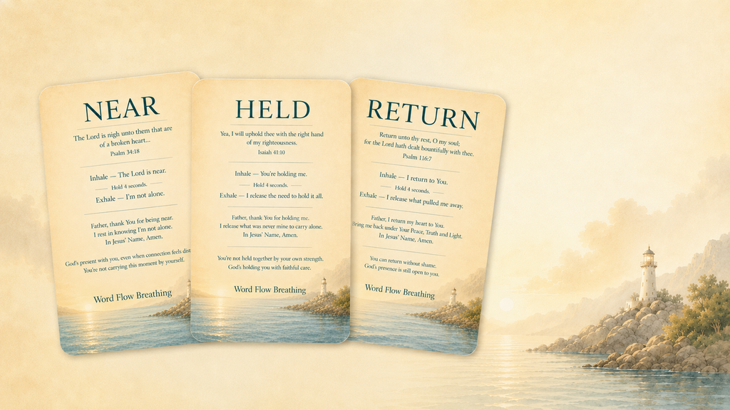 Quiet Light - Word Flow Breathing 14 Card Deck includes Free RENEWED E-book