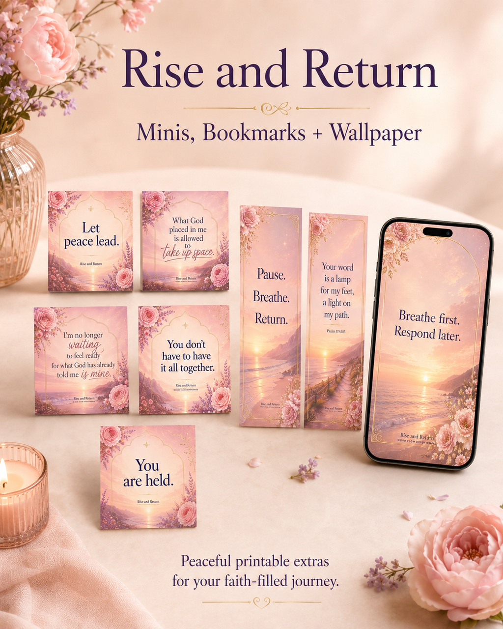 Rise and Return - Word Flow Breathing Devotional 7 Card Deck includes Free RENEWED E-book