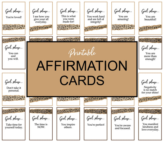 "Girl, Please..." Affirmation Cards - instant download