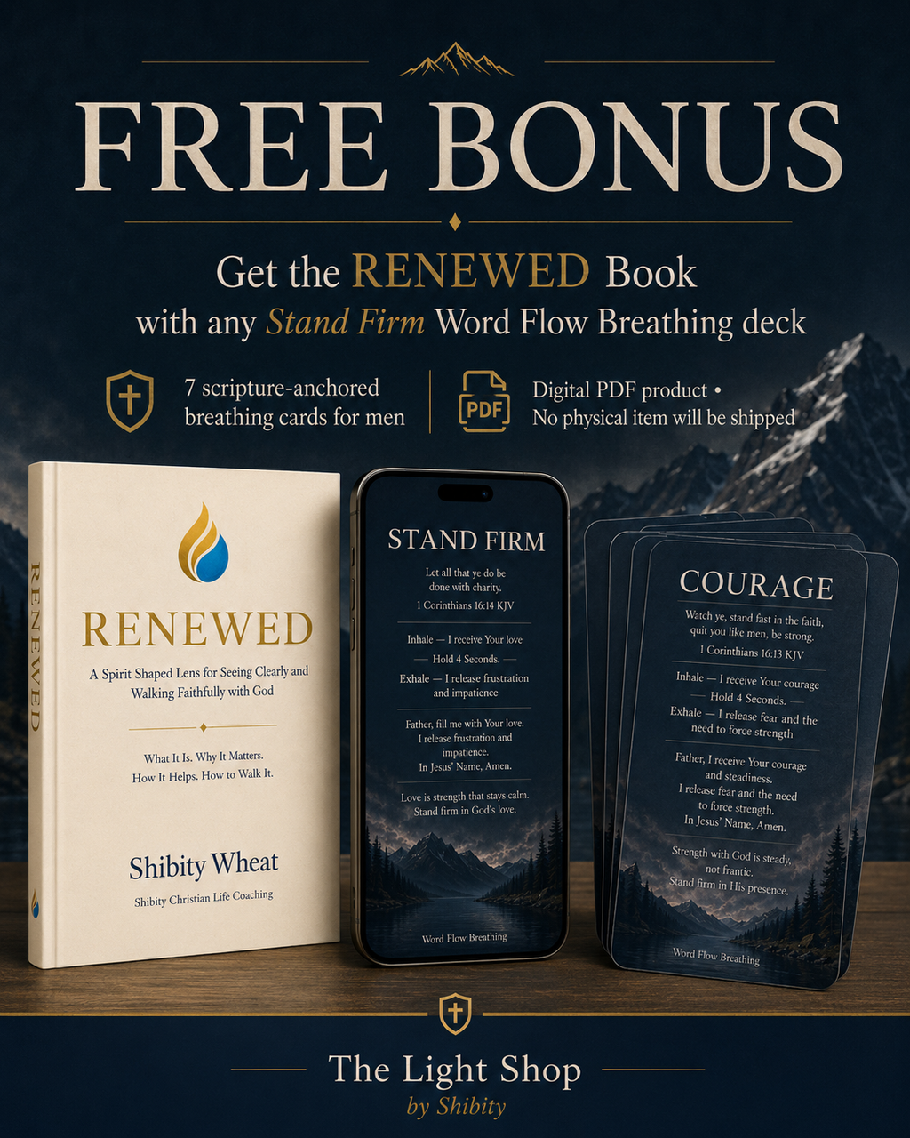 Stand Firm - Men's Word Flow Breathing  7 Card Mini Deck includes Free RENEWED E-book (Copy)