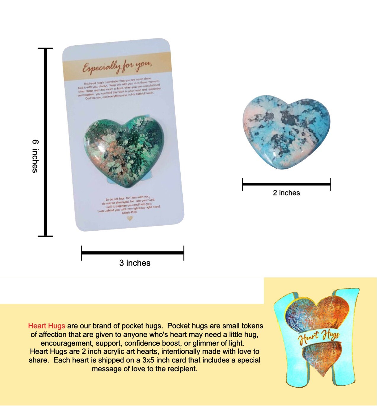 Christian Heart Hugs - Pocket Hugs, encouragement, various options