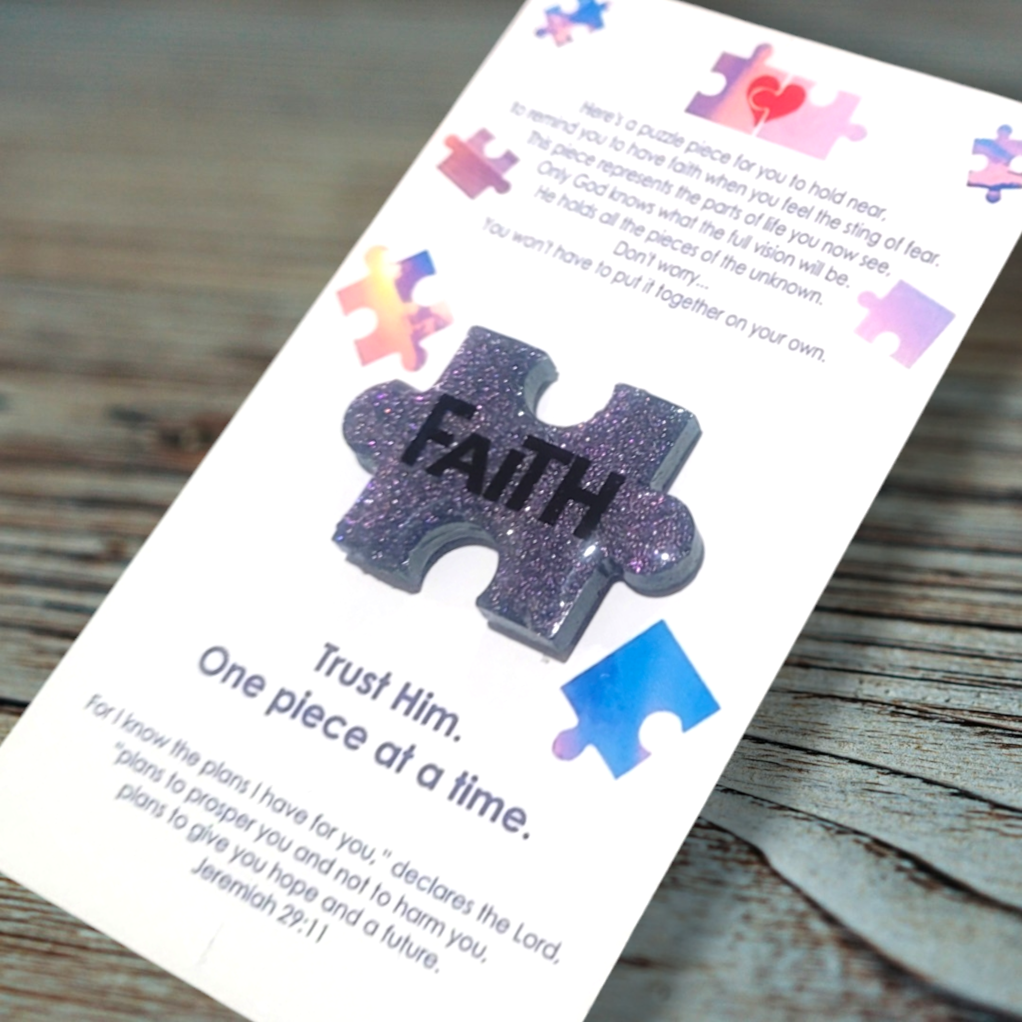 Trust Puzzle Piece Heart Hug, Encouraging Heart Hug, Heart Pocket Hugs