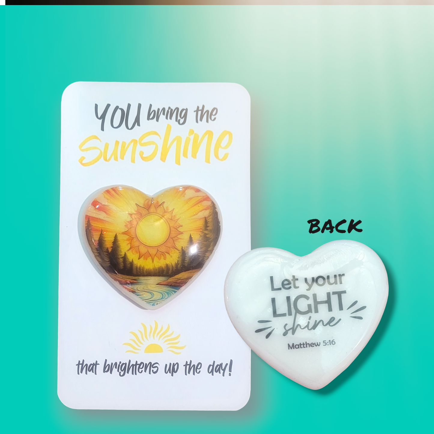 Sunshine Heart Hugs, Encouraging Heart Hug, Heart Pocket Hugs