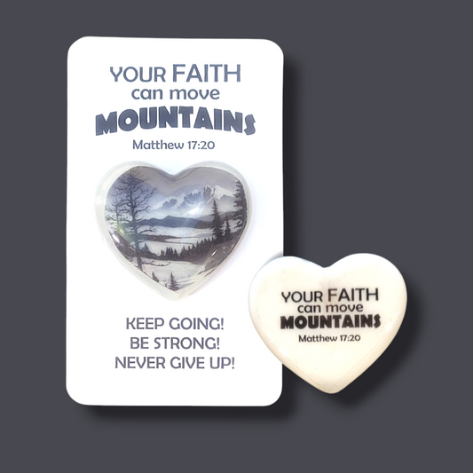 Faith can move Mountains Heart Hugs, Encouraging Heart Hug, Heart Pocket Hugs